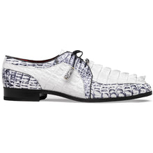 Marco Di Milano Caribe Newspaper/White Caiman Crocodile Derby Shoes