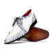 Marco Di Milano Caribe Newspaper/White Caiman Crocodile Derby Shoes
