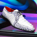 Marco Di Milano Caribe White Leather Sneakers - "Newspaper" Accent