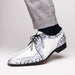 Marco Di Milano Caribe White Leather Sneakers - "Newspaper" Accent