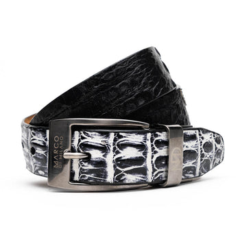Marco_Di_Milano Caribe Belt Newspaper - Black Leather Loafer