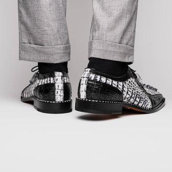 Marco Di Milano Caribe Newspaper Black Leather Dress Shoe