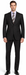 Carlo Lusso Black Two-button Poly Blend Suit