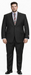 Carlo Lusso Black Two-button Poly Blend Suit