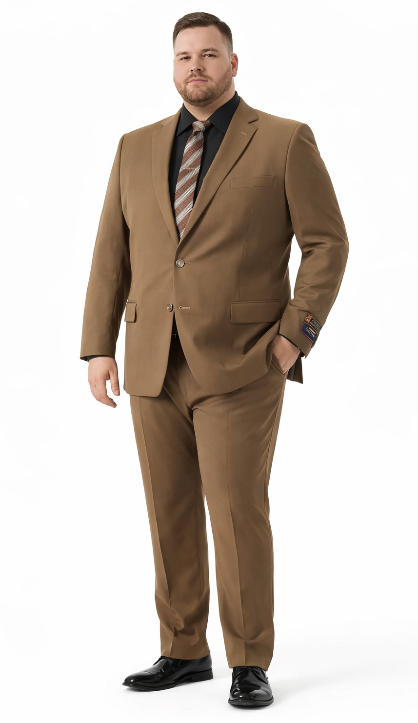 Carlo Lusso Brown Two-button Poly Blend Suit - Image 5