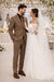Carlo Lusso Brown Two-button Poly Blend Suit