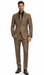 Carlo Lusso Brown Two-button Poly Blend Suit
