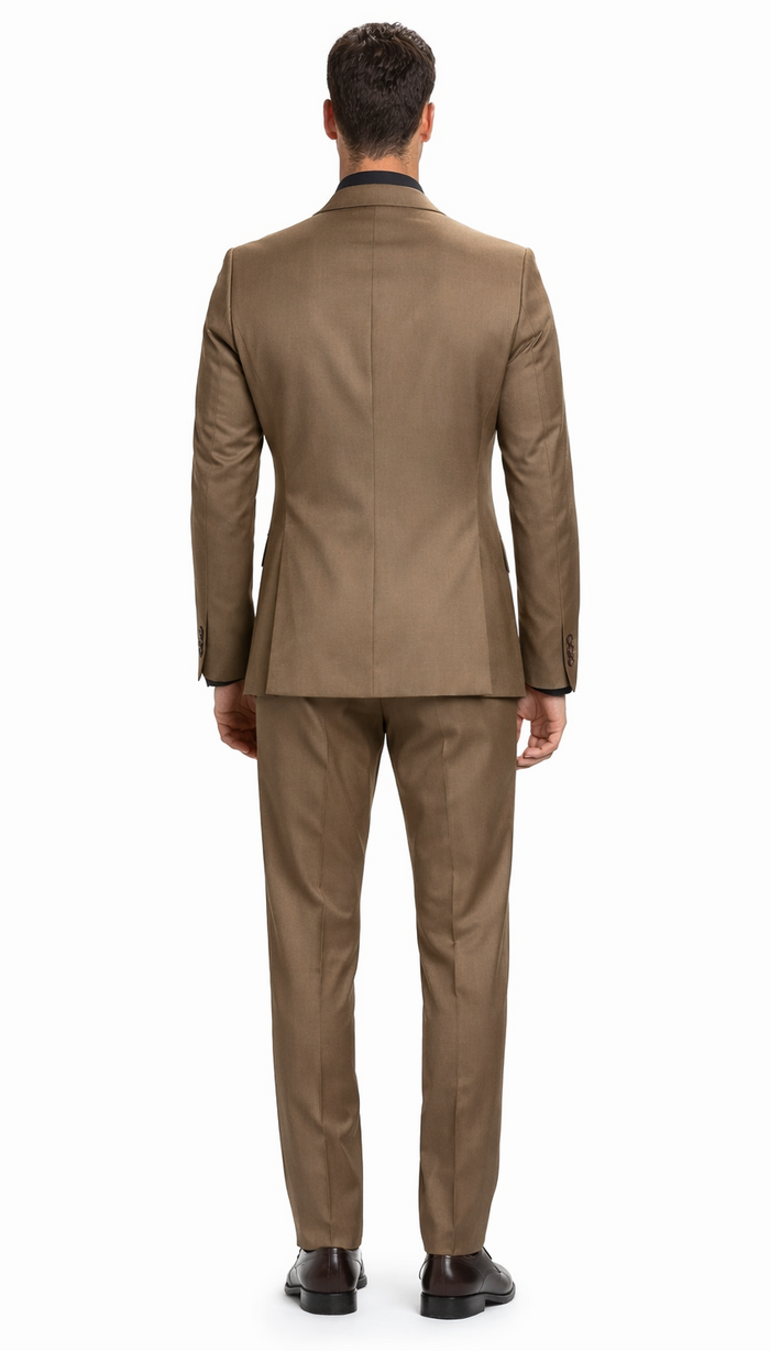 Carlo Lusso Brown Two-button Poly Blend Suit - Image 2