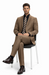 Carlo Lusso Brown Two-button Poly Blend Suit