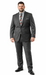 Carlo Lusso Charcoal Two-button Slim Fit Poly Blend Suit