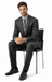 Carlo Lusso Charcoal Two-button Slim Fit Poly Blend Suit