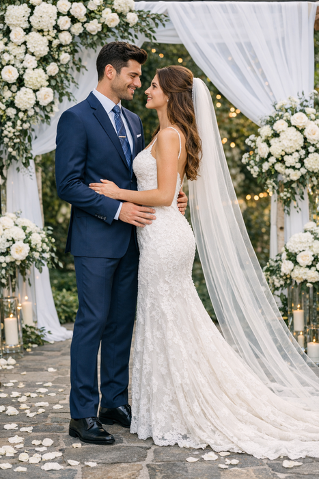 Carlo Lusso French Blue Two-button Suit