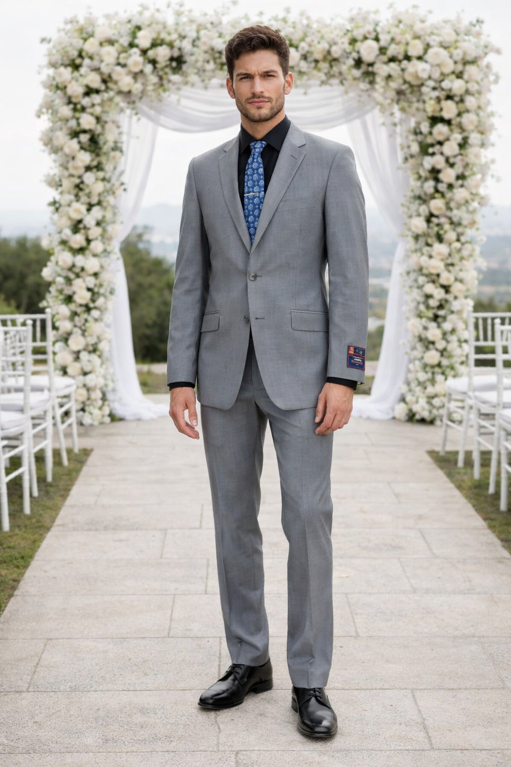 Carlo Lusso Medium Gray Two-button Poly Blend Suit - Image 6