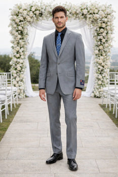 Carlo Lusso Medium Gray Two-button Poly Blend Suit - Image 6