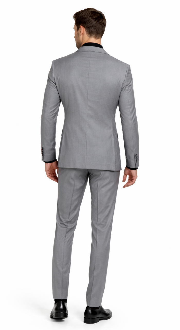 Carlo Lusso Medium Gray Two-button Poly Blend Suit - Image 2