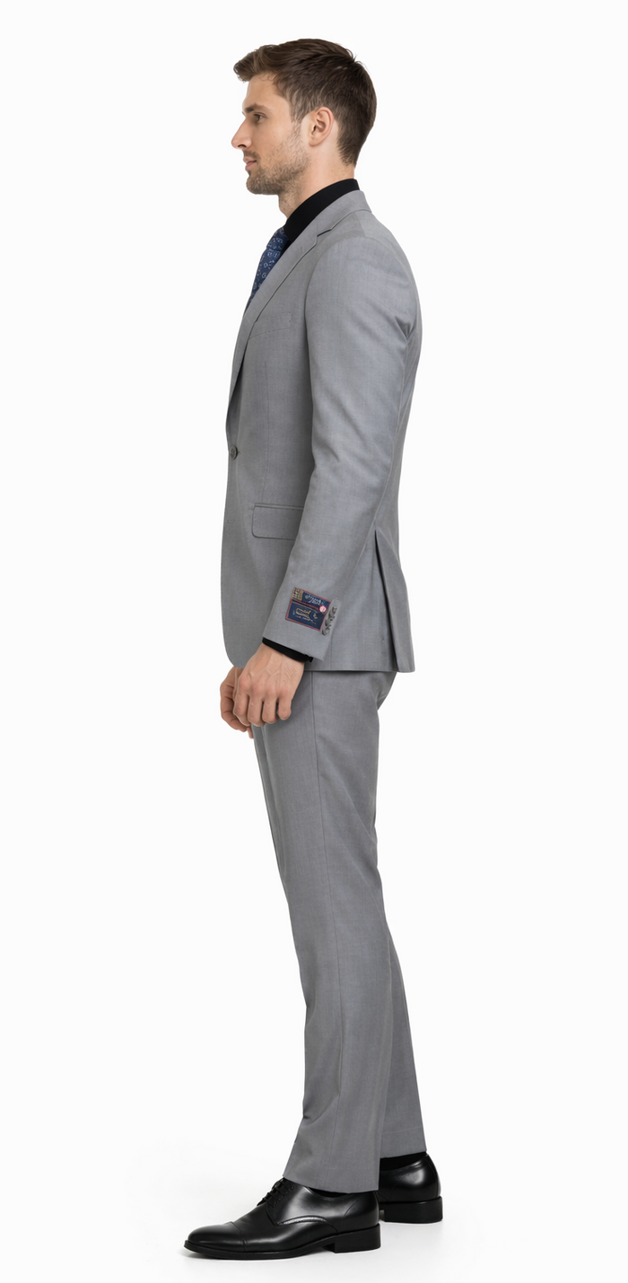 Carlo Lusso Medium Gray Two-button Poly Blend Suit - Image 3