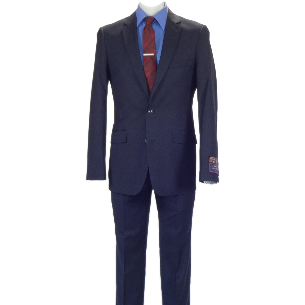 Carlo Lusso Navy Two-button Poly Blend Suit - Image 8