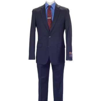 Carlo Lusso Navy Two-button Poly Blend Suit - Image 8
