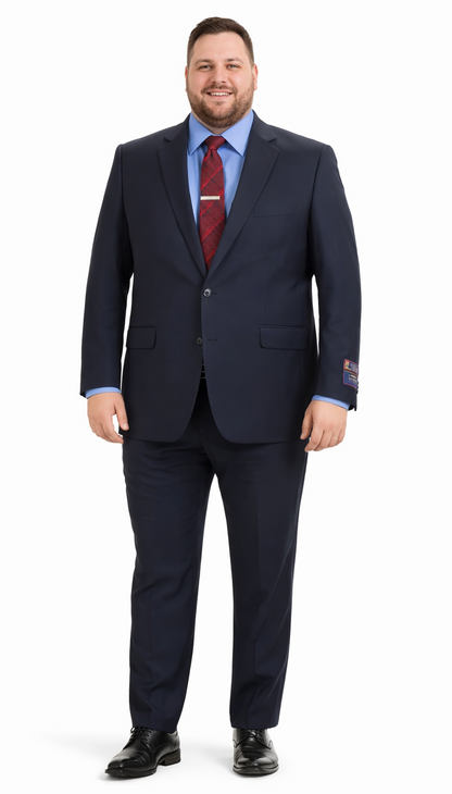 Carlo Lusso Navy Two-button Poly Blend Suit - Image 5