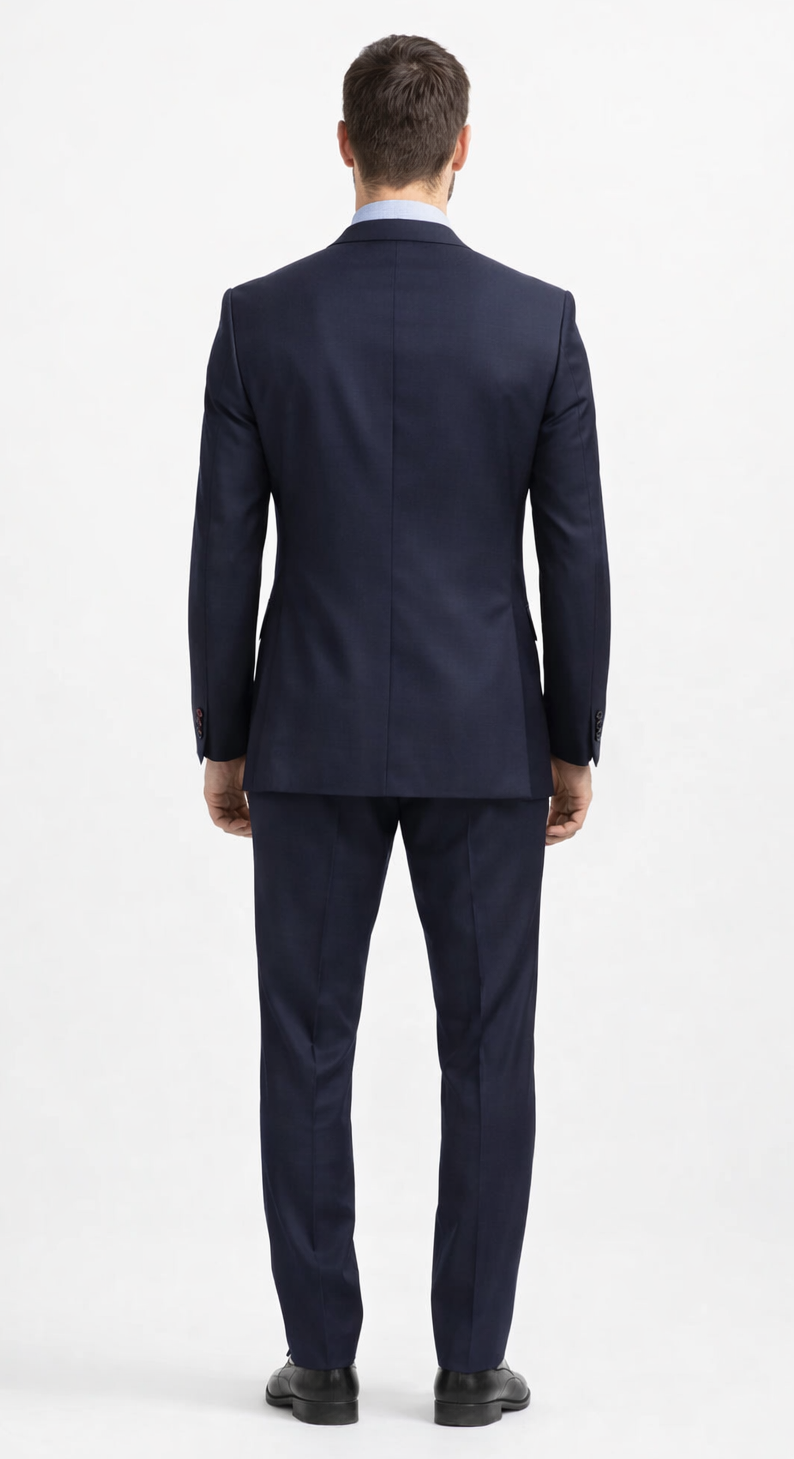 Carlo Lusso Navy Two-button Poly Blend Suit - Image 2