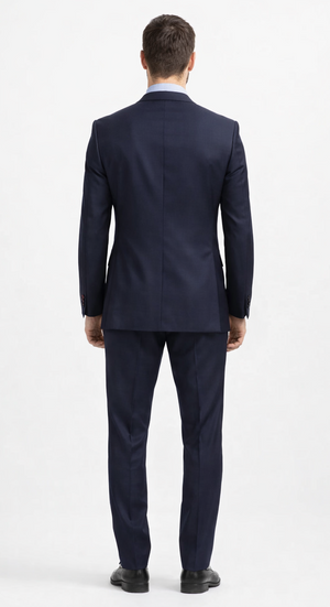 Carlo Lusso Navy Two-button Poly Blend Suit - Image 2