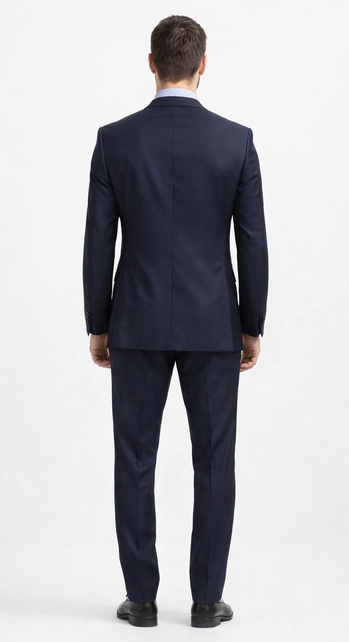 Carlo Lusso Navy Two-button Poly Blend Suit - Image 2