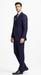 Carlo Lusso Navy Two-button Poly Blend Suit