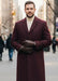 Men's Burgundy Single Breasted Full Length Top Coat Seattle