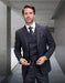 Statement Men's 3 Piece 100% Wool Plaid Suit - Modern Fit