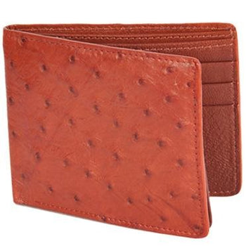 Cartera Avestruz Original Cognac CA10303