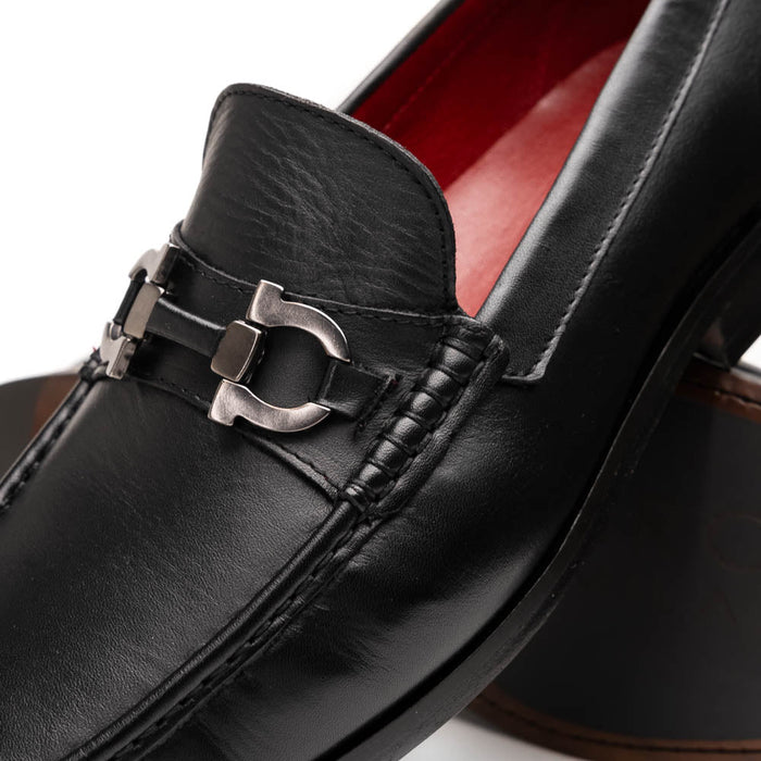 Marco Di Milano Cassarano Men's Calfskin Leather Loafers Black