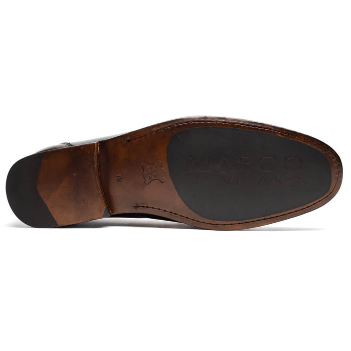 Marco Di Milano Cassarano Men's Calfskin Leather Loafers Black