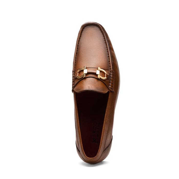 Marco Di Milano Cassarano Men's Calfskin Leather Loafers Honey