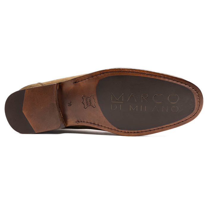 Marco Di Milano Cassarano Men's Calfskin Leather Loafers Olive