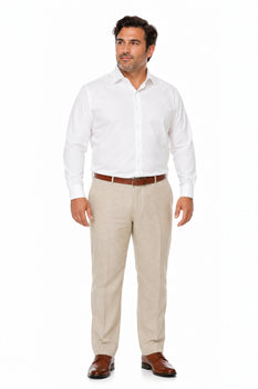 Casual Linen Suit Pants for Men – Breathable Beach Wedding Summer Trousers