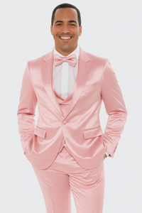 Mens Modern Fit Shiny Sharkskin Suit in Purple