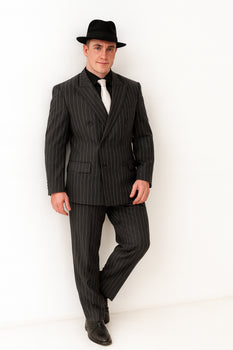 Chalk Double Breasted 6 On 2 Men'S Any Color & Bold White Pinstripe Suit - Image 5