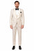 Men One Button Floral All Champagne Tuxedo – 3 Piece