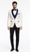 White Metallic Flake Navy Tailored-Fit Tuxedo – Men’s Formal 3-Piece Set