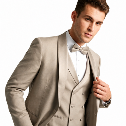 Champagne Modern Shawl Lapel Tuxedo Set – Wedding & Prom