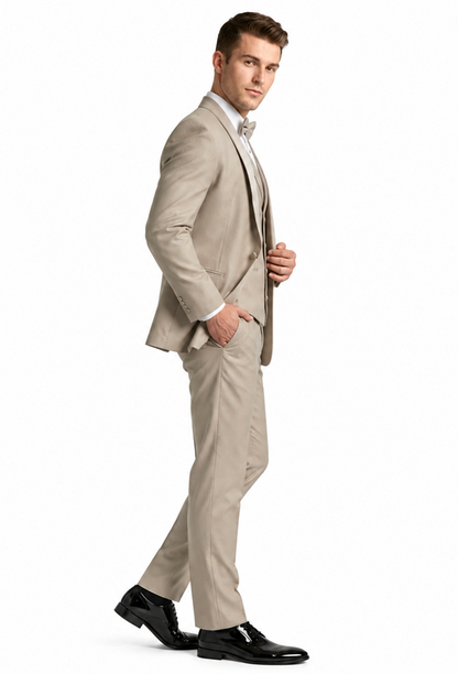 Champagne Modern Shawl Lapel Tuxedo Set – Wedding & Prom