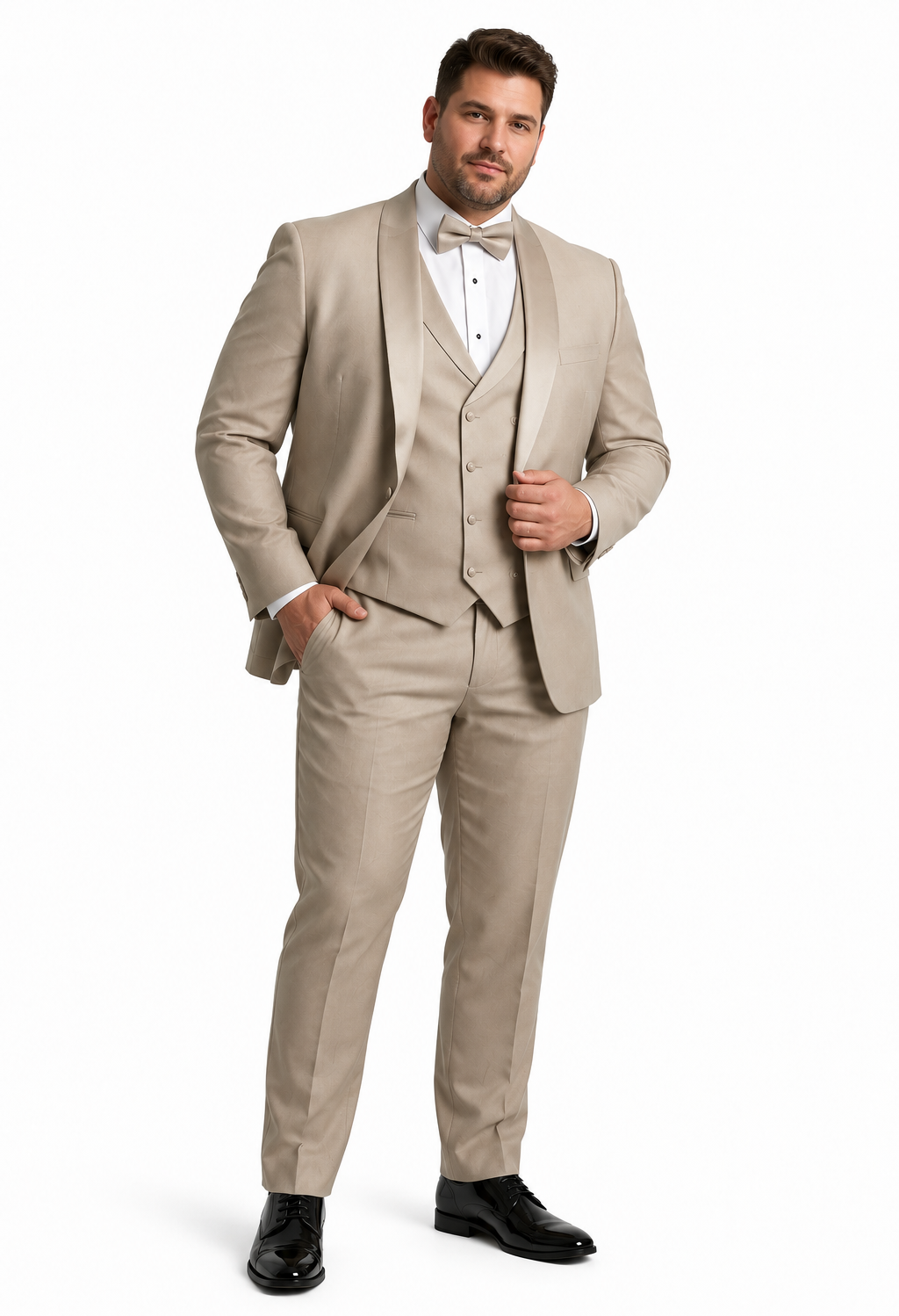 Champagne Modern Shawl Lapel Tuxedo Set – Wedding & Prom