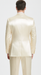 Champagne Satin Skinny Fit 3 Piece Tazzio Men's Suit with Double Breasted Vest and Peak Lapel Jacket