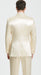 Champagne Satin Skinny Fit 3 Piece Tazzio Men's Suit with Double Breasted Vest and Peak Lapel Jacket