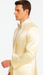 Champagne Satin Skinny Fit 3 Piece Tazzio Men's Suit with Double Breasted Vest and Peak Lapel Jacket
