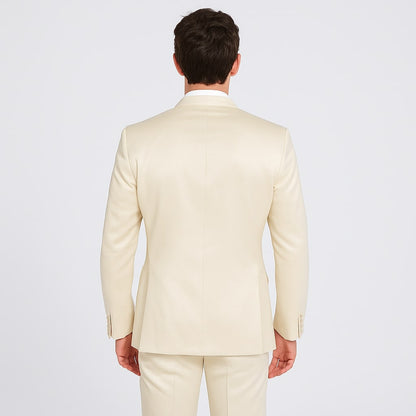 Champagne Satin Tuxedo Set – 4-Piece Look for Weddings & Proms - Image 3
