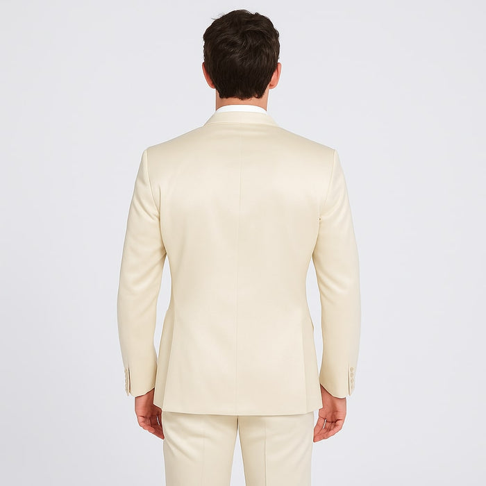 Champagne Satin Tuxedo Set – 4-Piece Look for Weddings & Proms - Image 3