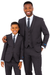 Father and Son Suits - Charcoal Boys Suit Perry Ellis Vested Boy's Wedding Suit in Charcoal Grey