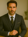 Wool Suit - Italian Made Business Suit by Statement Men's 3 Piece 100% Wool Modern Fit Suit - V-Neck Double Breasted Vest