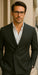 Wool Suit - Italian Made Business Suit by Statement Men's 100% Wool 2 Piece Double Breasted Suit - Subtle Windowpane